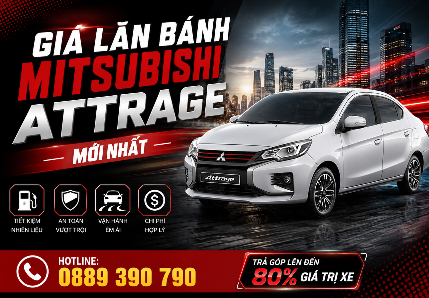 Giá lăn bánh Mitsubishi Attrage mới nhất tại Tiền Giang #1 7 gia-xe-mitsubishi-Attrage-moi-nhat