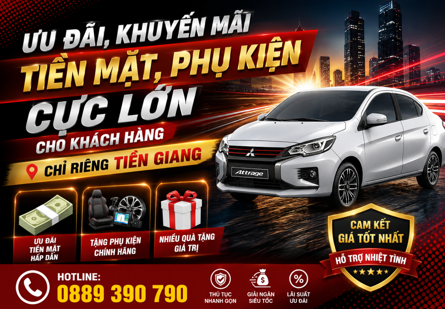 Giá lăn bánh Mitsubishi Attrage mới nhất tại Tiền Giang #1 8 uu-dai-mitsubishi-attrage-moi-nhat